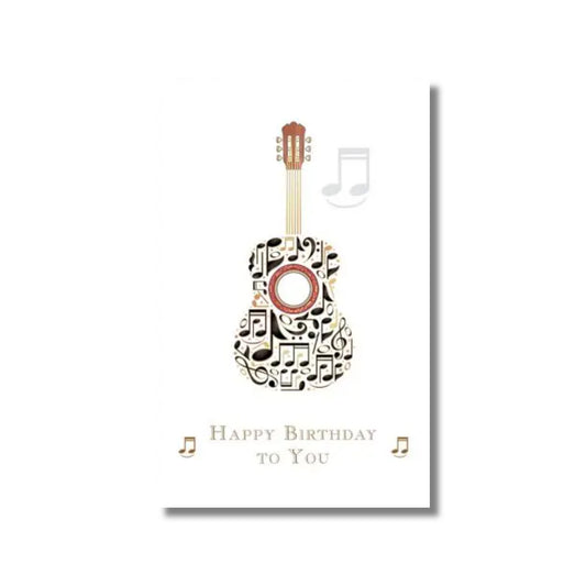 Birthday Card — Embossed Guitar, Petite