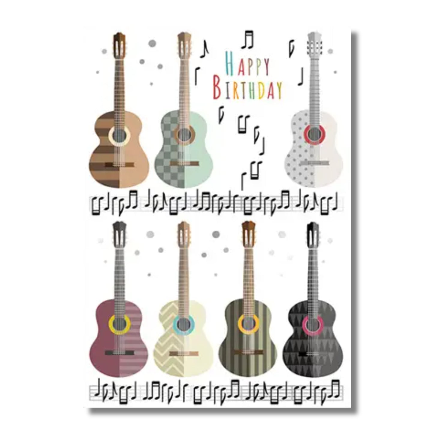 Birthday Card — Patterned Guitars