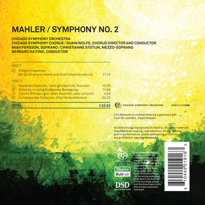 Mahler: Symphony No. 2, Haitink