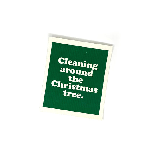 Cleaning around the Christmas Tree Swedish Dishcloth