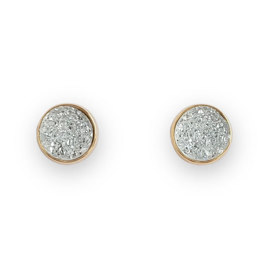 Spiffy & Splendid Geode Druzy Studs in Crystal Clear