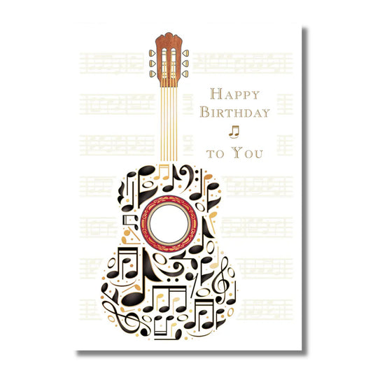 Birthday Card — Embossed Guitar