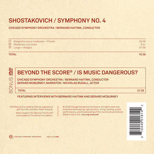 Shostakovich: Symphony No. 4, Haitink