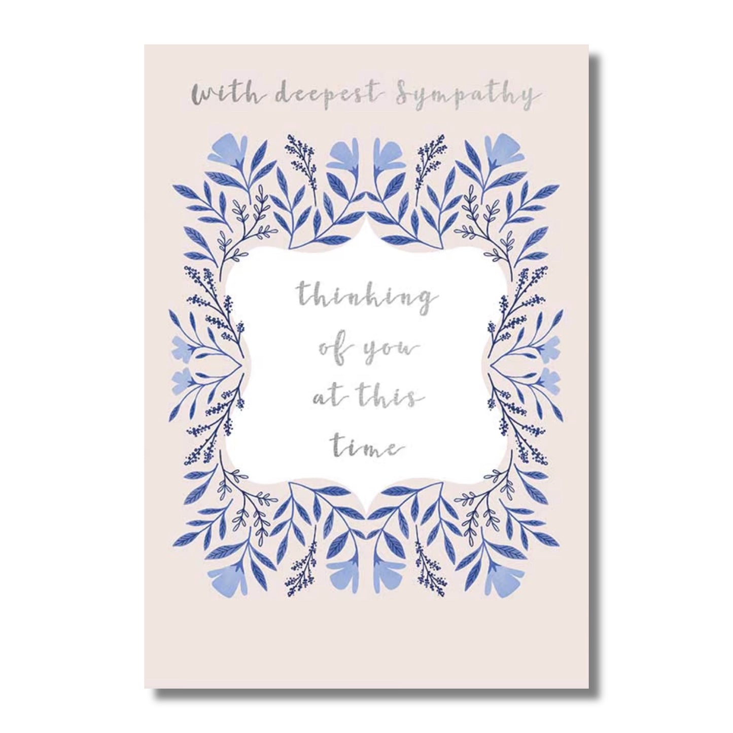 Sympathy Card — With Deepest Sympathy, Blue Flowers