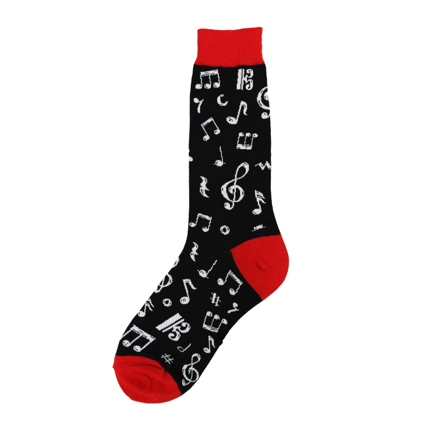 Music Notes Men’s Socks, Red