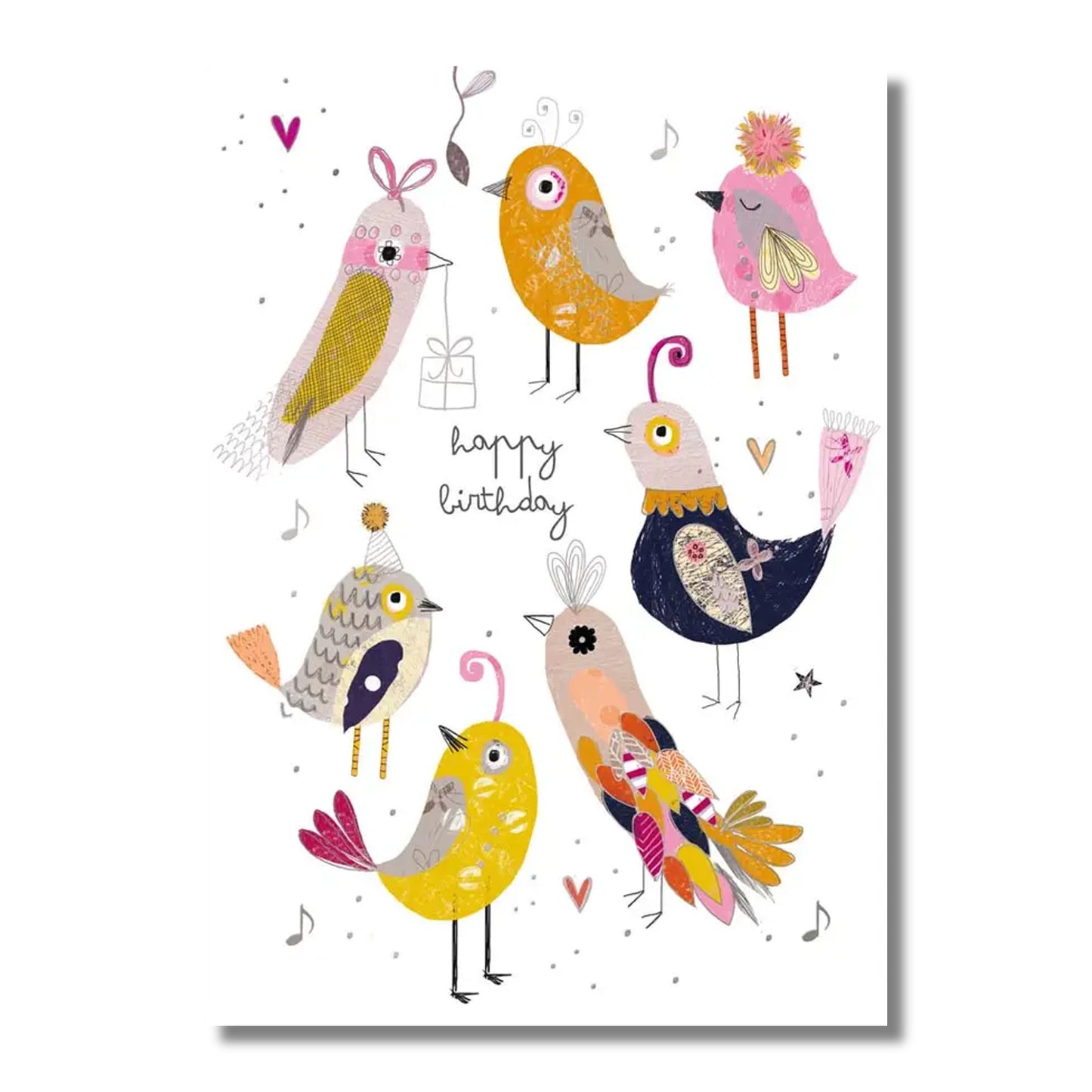 Birthday Card — Colorful Cartoon Birds