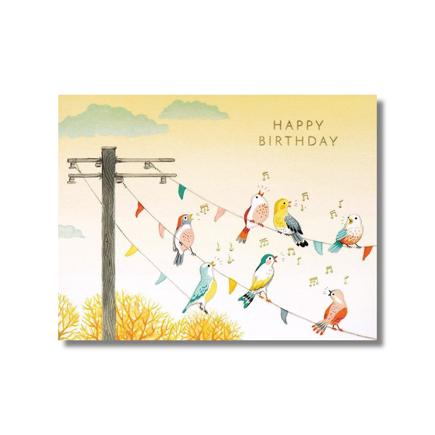 Birthday Card — Singing Birds on a Wire