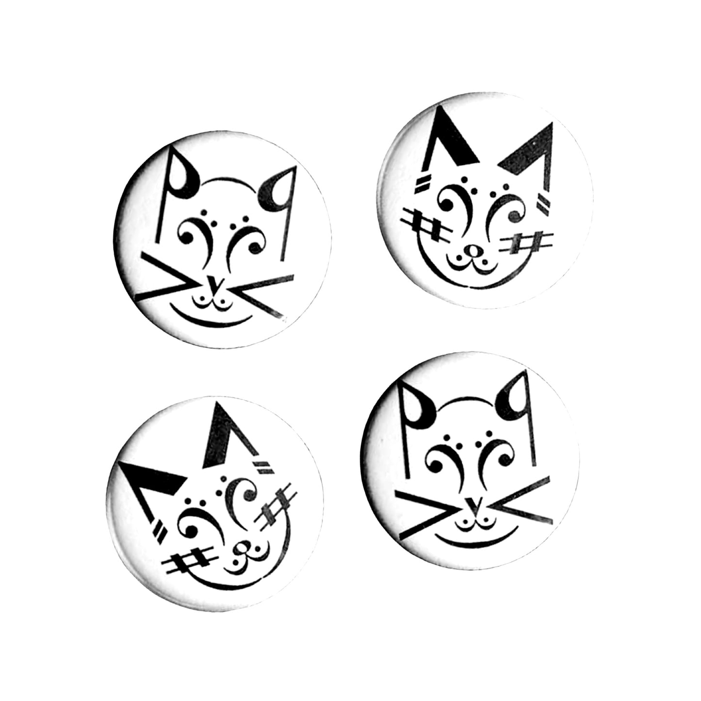 Music Notes Cats Magnet Set