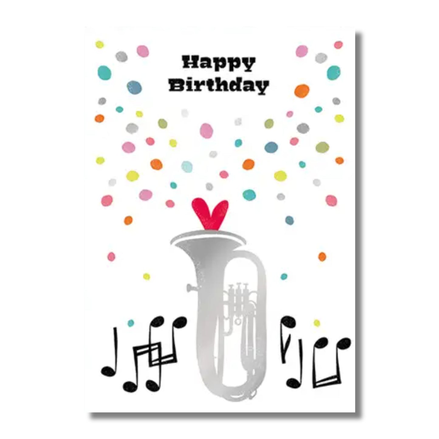 Birthday Card — Tuba with Colorful Dots