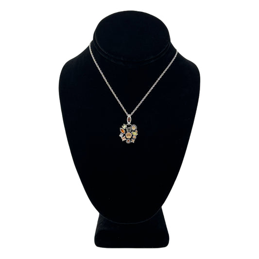 Patricia Locke Peony Necklace in Silver Flax