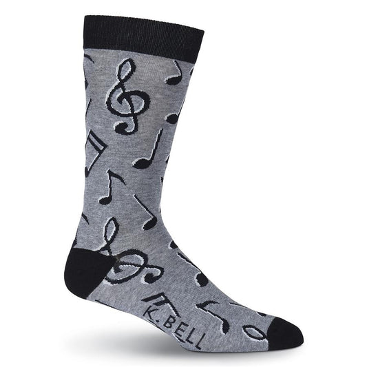 Music Notes Men's Socks, Gray