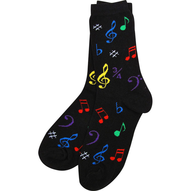 Music Notes Women's Socks, Multicolor