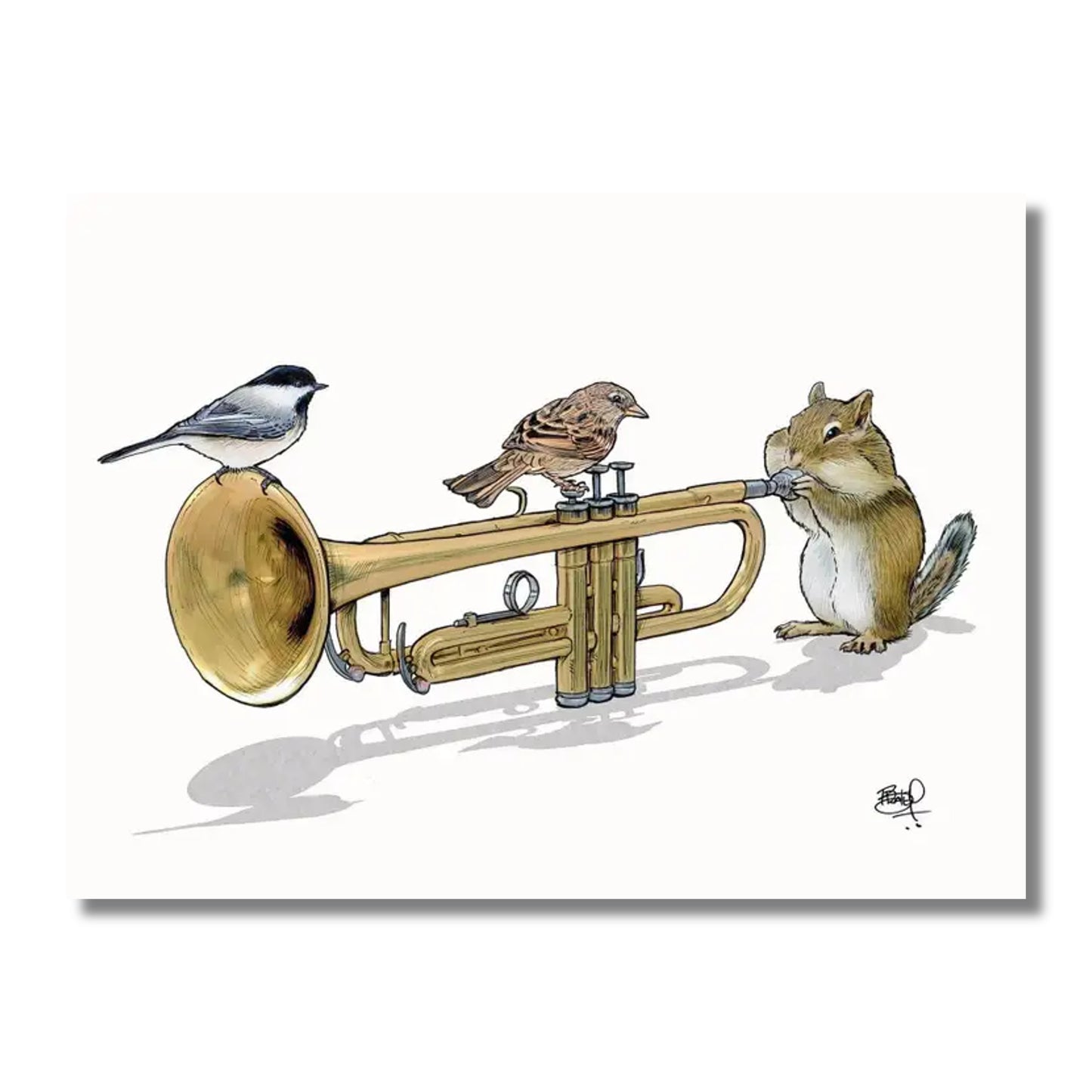 Blank Card — Squirrel Playing the Trumpet