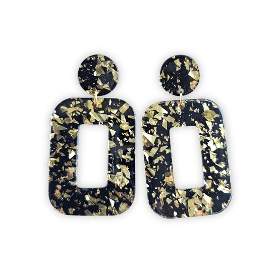 Spiffy & Splendid Margot Earrings in Black Gold Flake