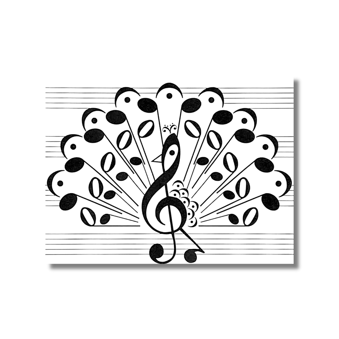 Blank Card — Musical Peacock