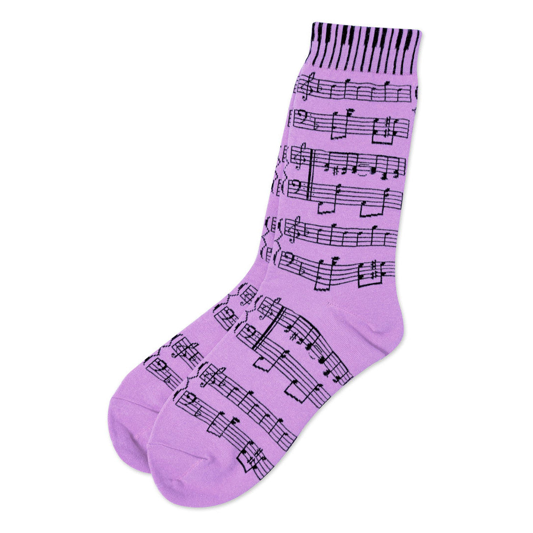 Music Staff & Keyboard Women's Socks, Lavender