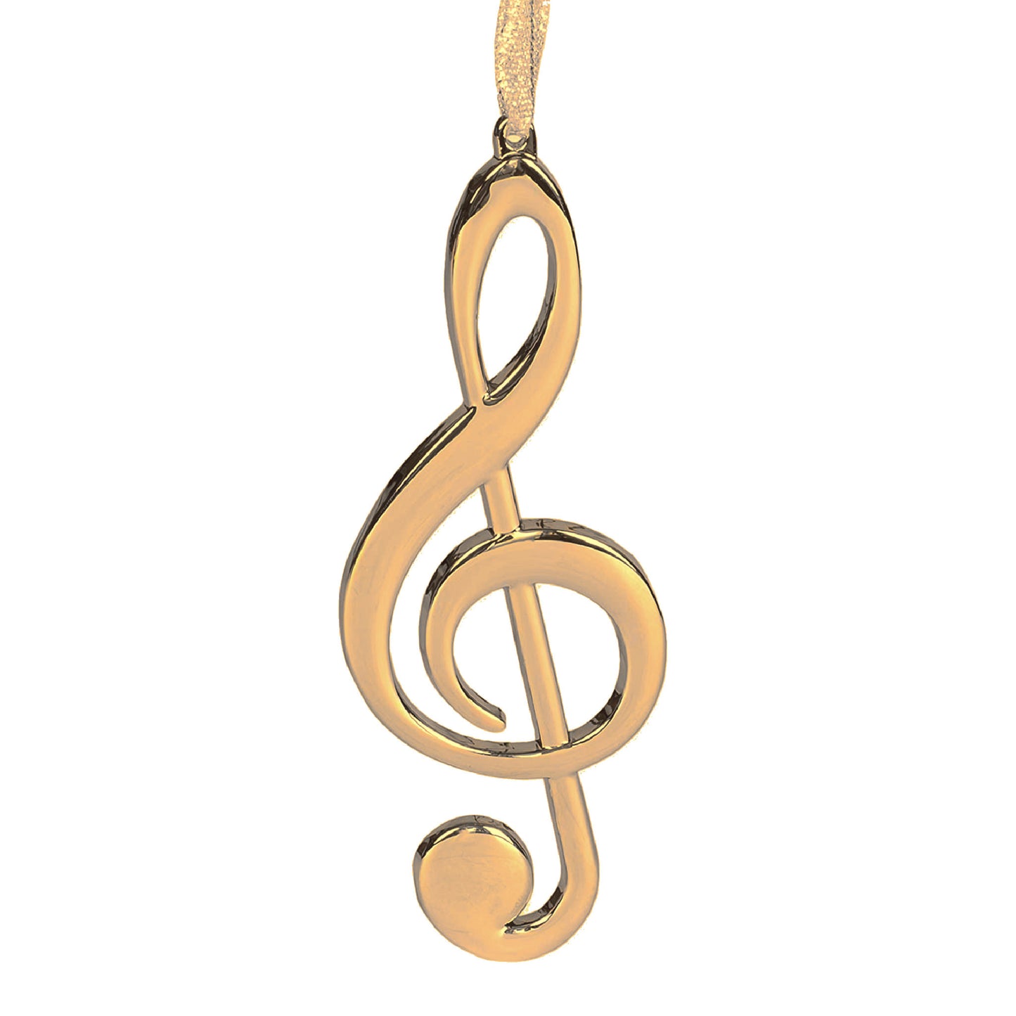 Treble Clef Ornament, Gold