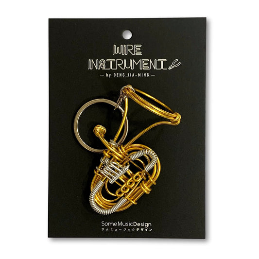 Rotary Tuba Wire Art Keychain