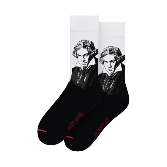 Beethoven Portrait Women’s Socks, White