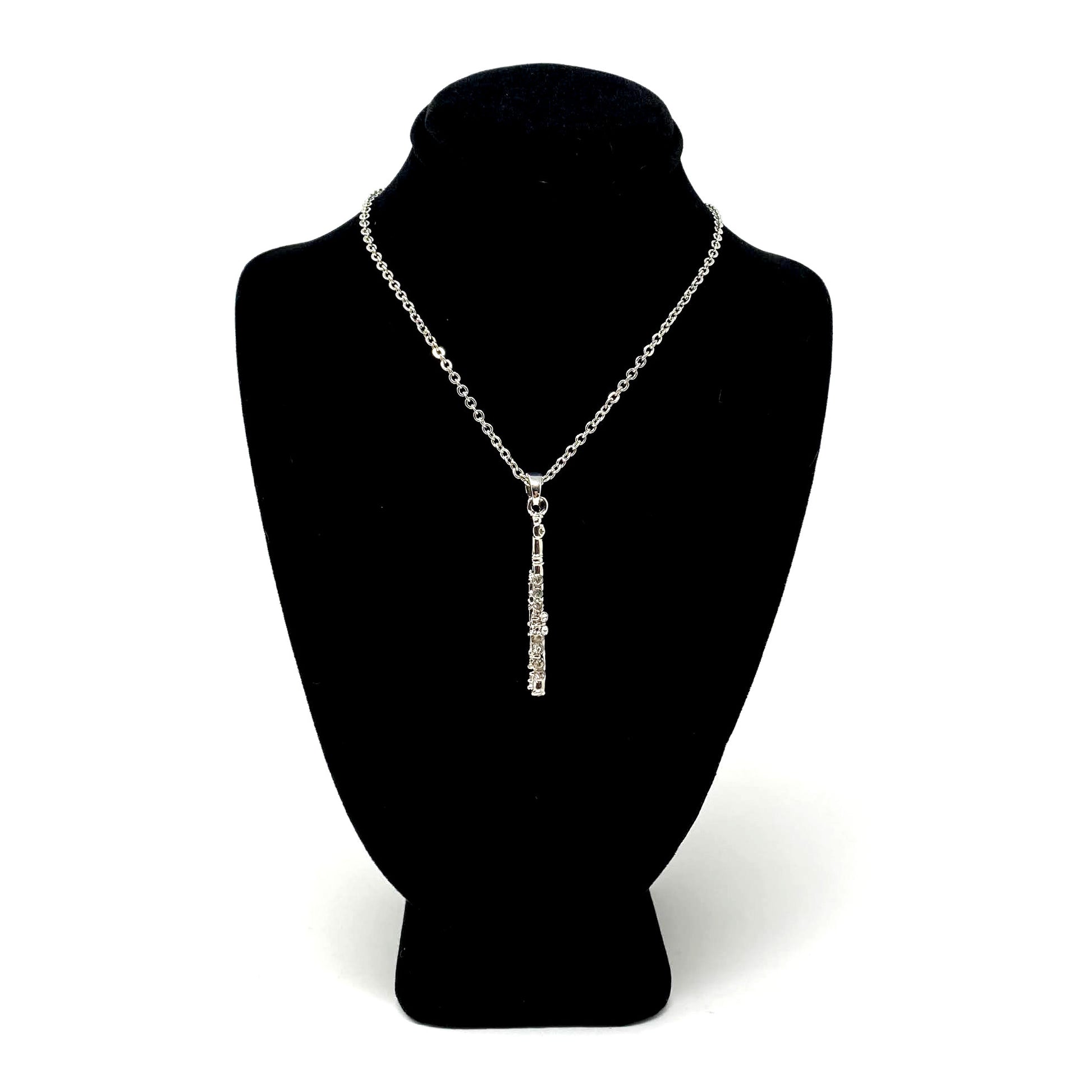Flute Necklace, Silver (Detailed) – The Symphony Store