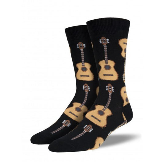 Acoustic Guitars Men's Socks, Black