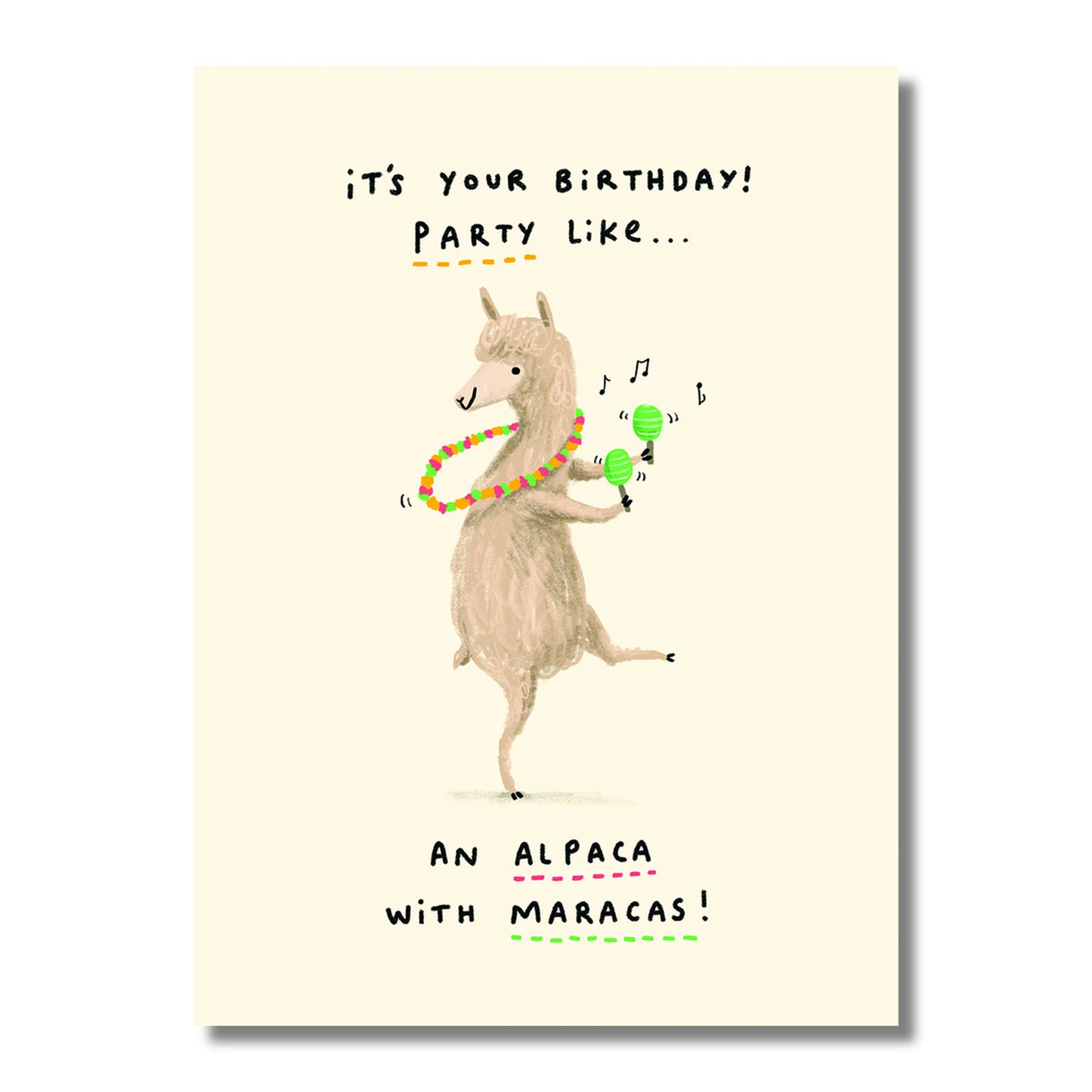 Birthday Card — Party Alpaca