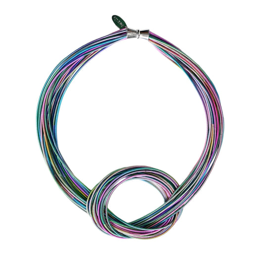 Piano Wire Knot Necklace, Multicolor