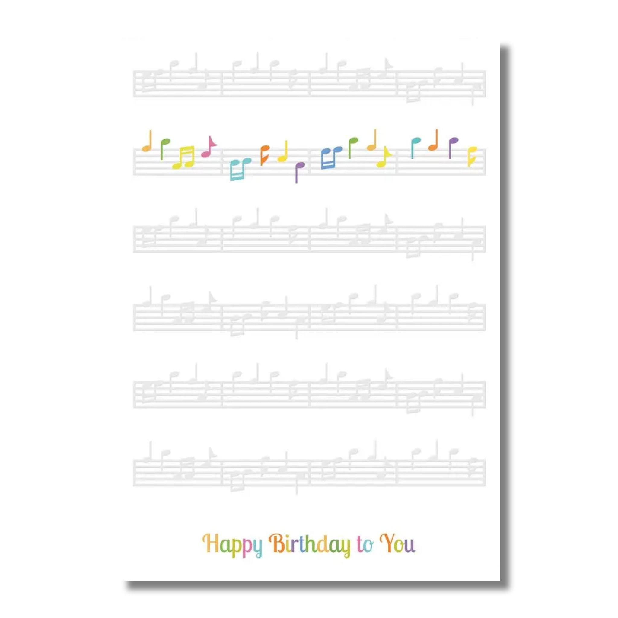 Simple Birthday Notes Birthday Card — Colorful Notes – The Symphony Store