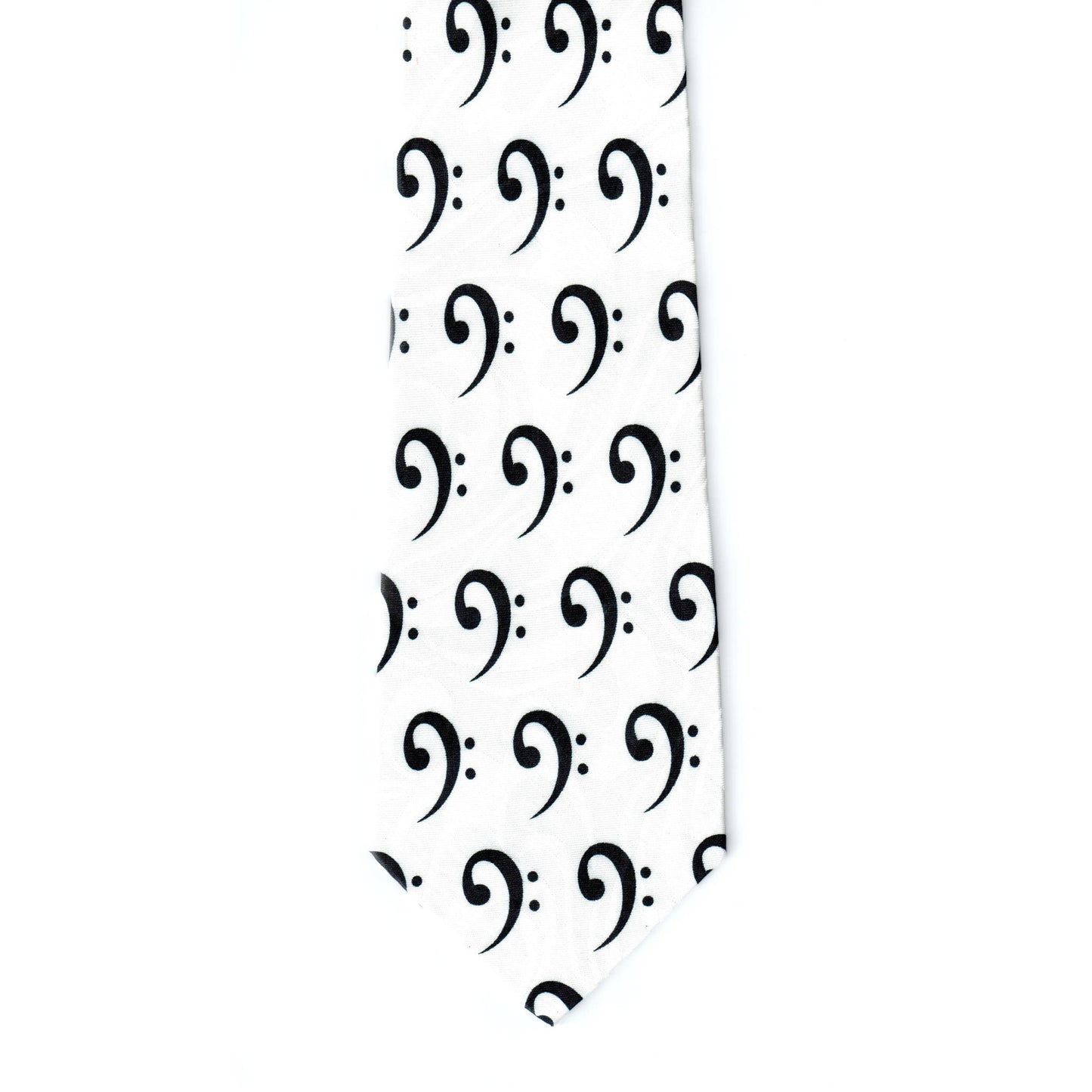Bass Clefs on White Jacquard Tie