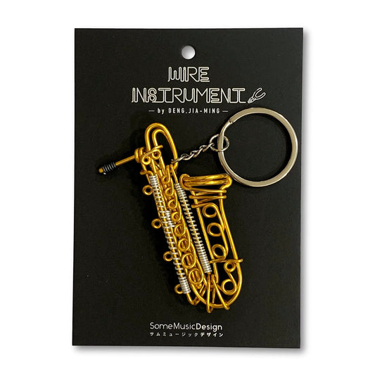 Baritone Saxophone Wire Art Keychain
