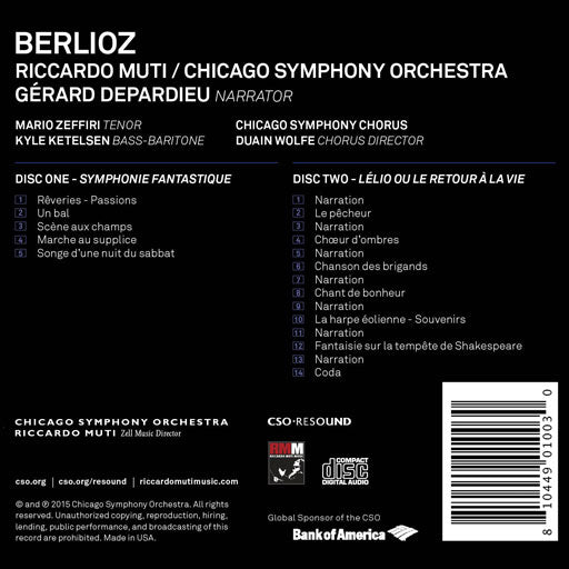 Berlioz: Symphonie fantastique, Lelio, Muti/Depardieu