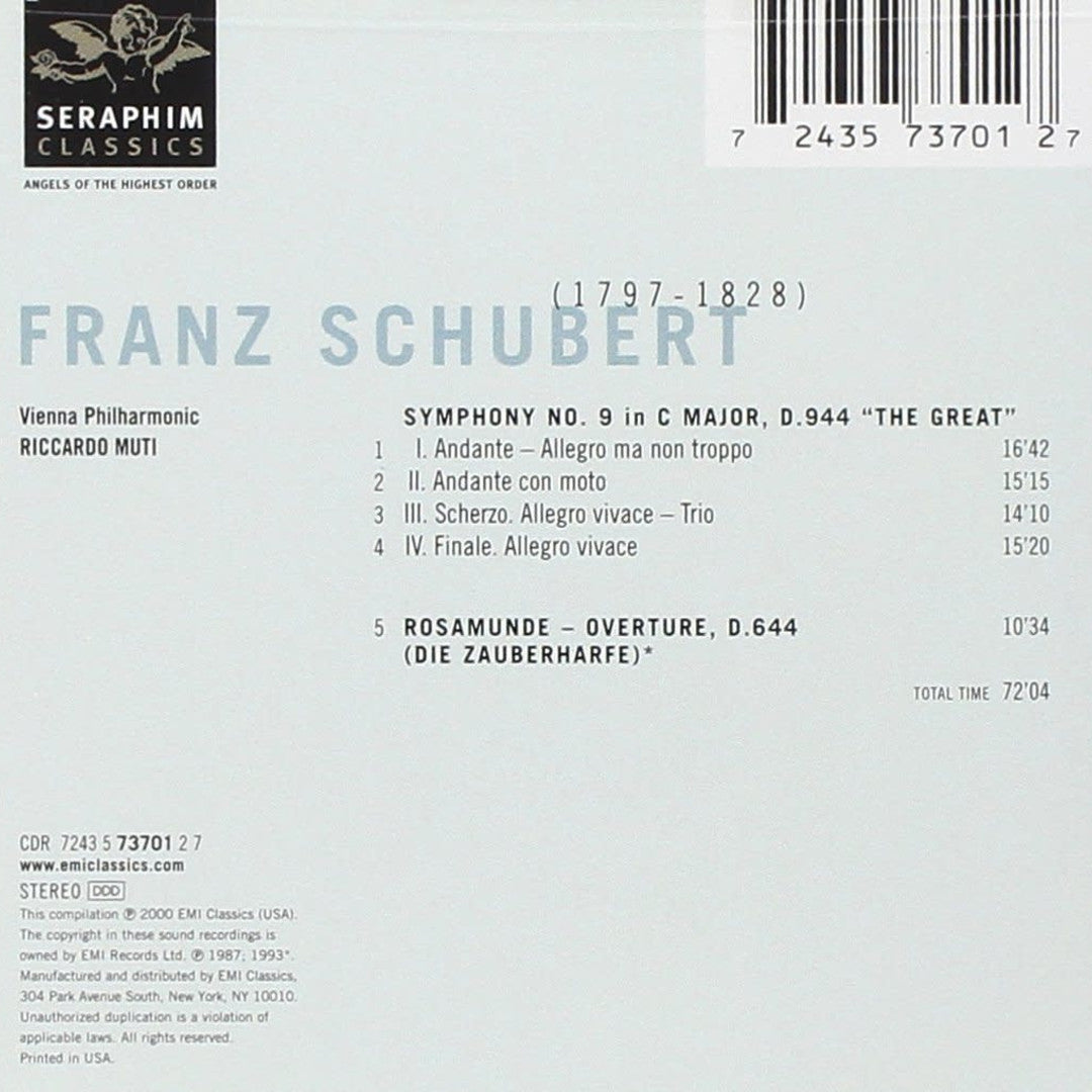 –　No.　9,　(CD)　Muti/Vienna　Symphony　Symphony　Store　Schubert:　The