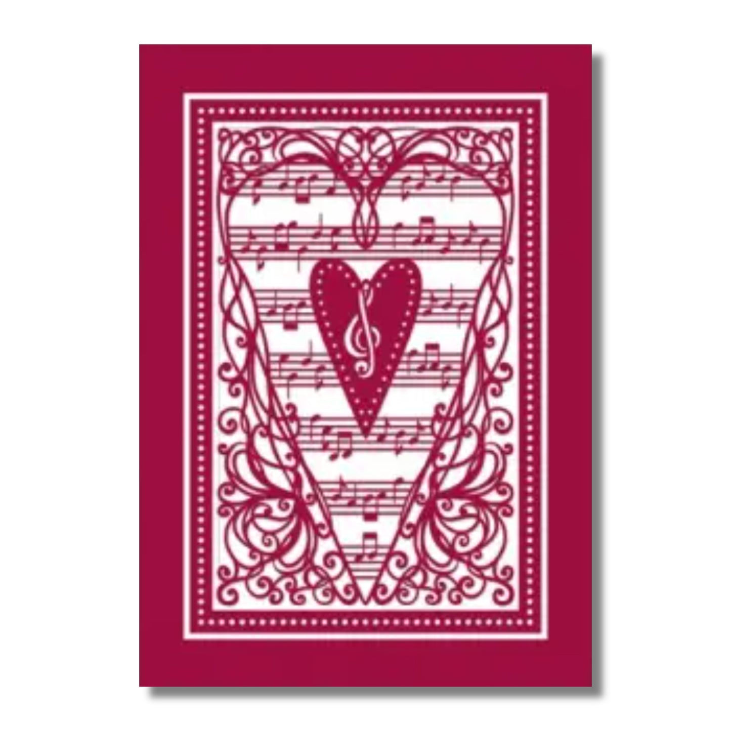 Love Card — Treble Clef Heart, Laser Cut