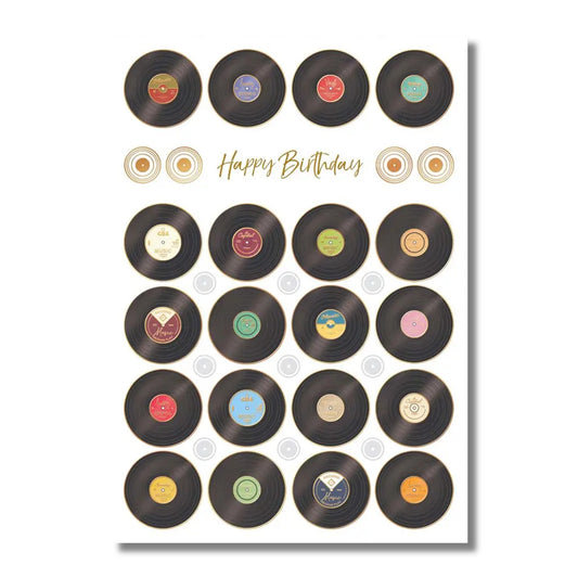 Birthday Card — Rows of Vinyl Records