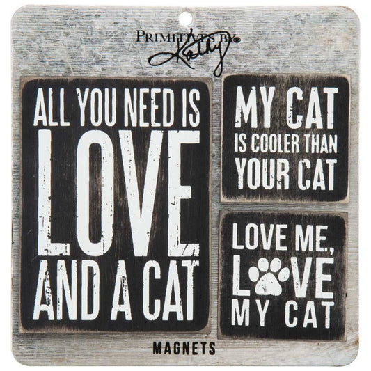 All you need is love and a cat . . . Magnet Set