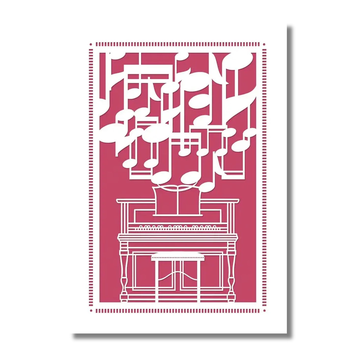 Blank Card — Upright Piano, Laser Cut