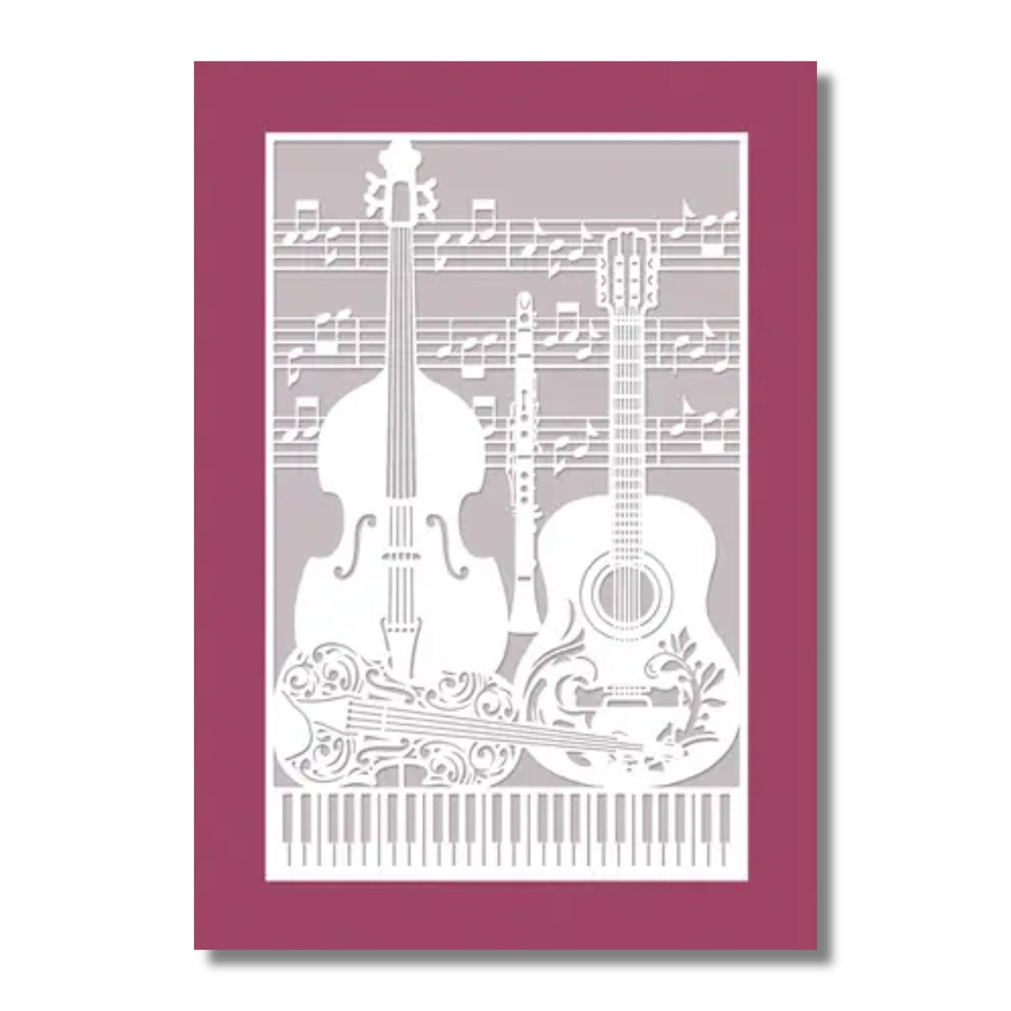 Blank Card — Musical Instruments, Laser Cut