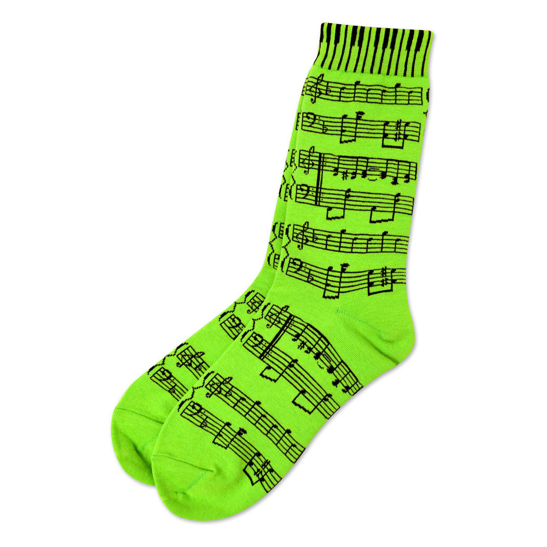 Music Staff & Keyboard Women's Socks, Green