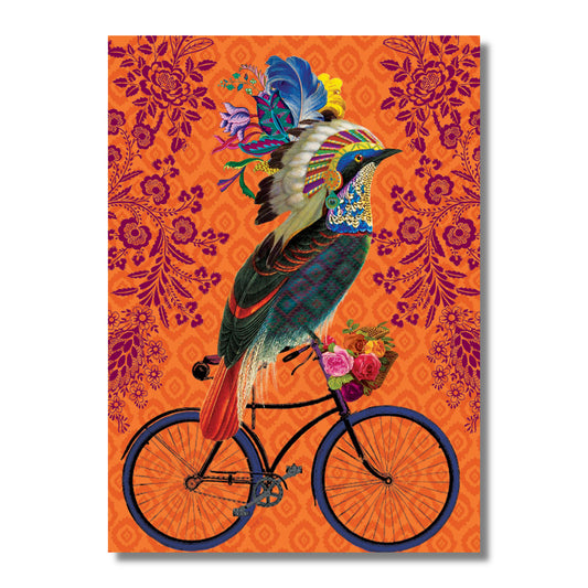 Birthday Card — Bird on a Bicycle